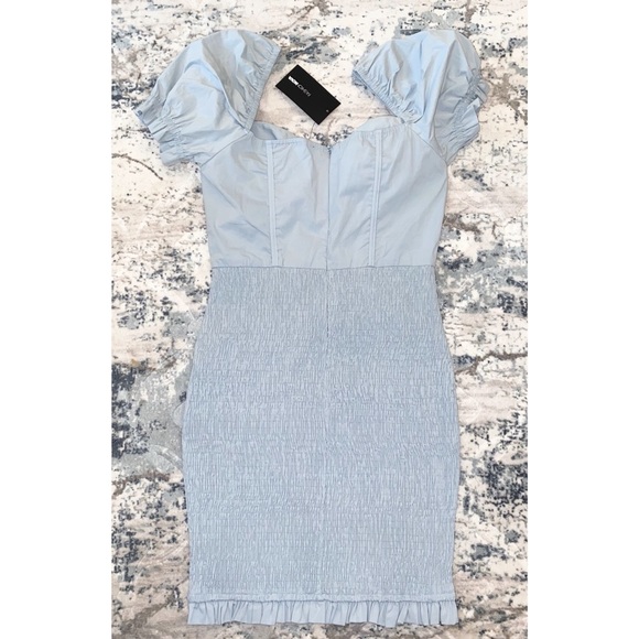 FashionNova blue smocked mini dress - Picture 4 of 7